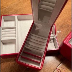 Pottery Barn Red Leather Jewelry Box